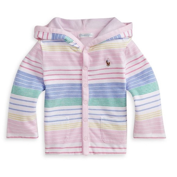 Ralph Lauren Other - Ralph Lauren Girls Pink Knit Stripe Jacket size: 12 Months NEW